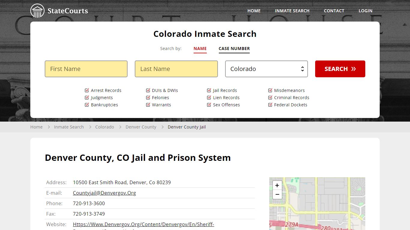 Denver County Jail Inmate Records Search, Colorado - StateCourts