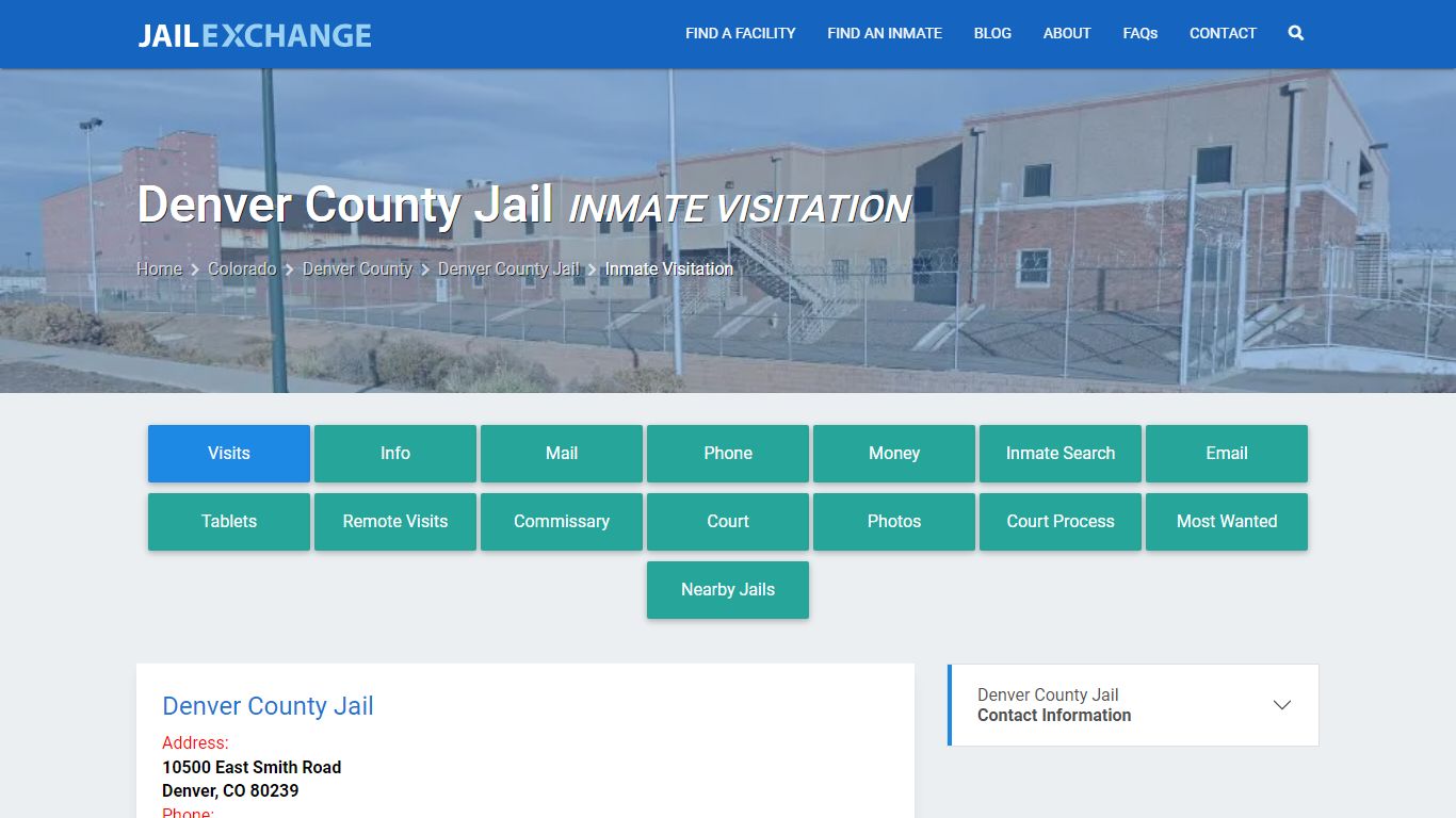 Inmate Visitation - Denver County Jail, CO - Jail Exchange